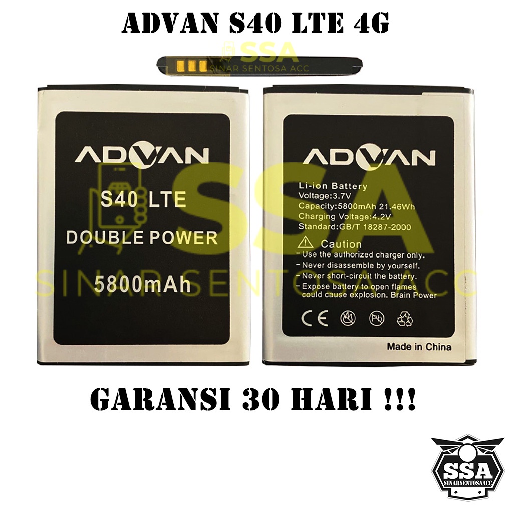 Baterai Original Double Power Advan S40 4G LTE Batre Batrai Batrei Battery s40 lte 4g s 40 Ori HP Batu Batere Garansi Murah Awet