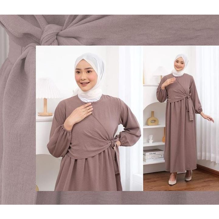 (DBY) GAMIS ISMY MAXI DRESS BUSUI AIRFLOW CRINCLE