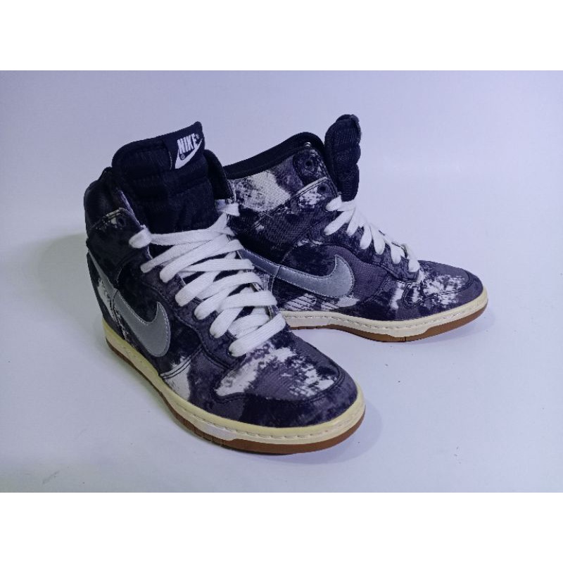 Nike Womens Dunk Sky High Print Tie Dye Wedges Sneaker
