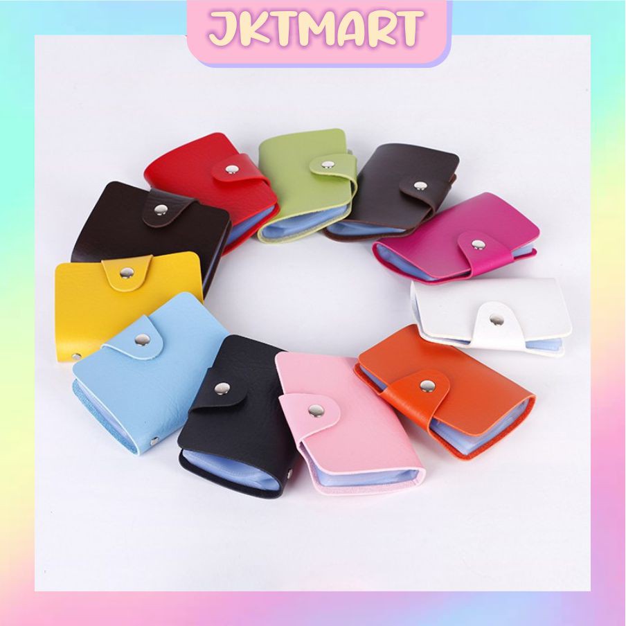 ⭐ JKTMART ⭐ Dompet Kartu Kulit Warna Warni / 24 Kartu ...