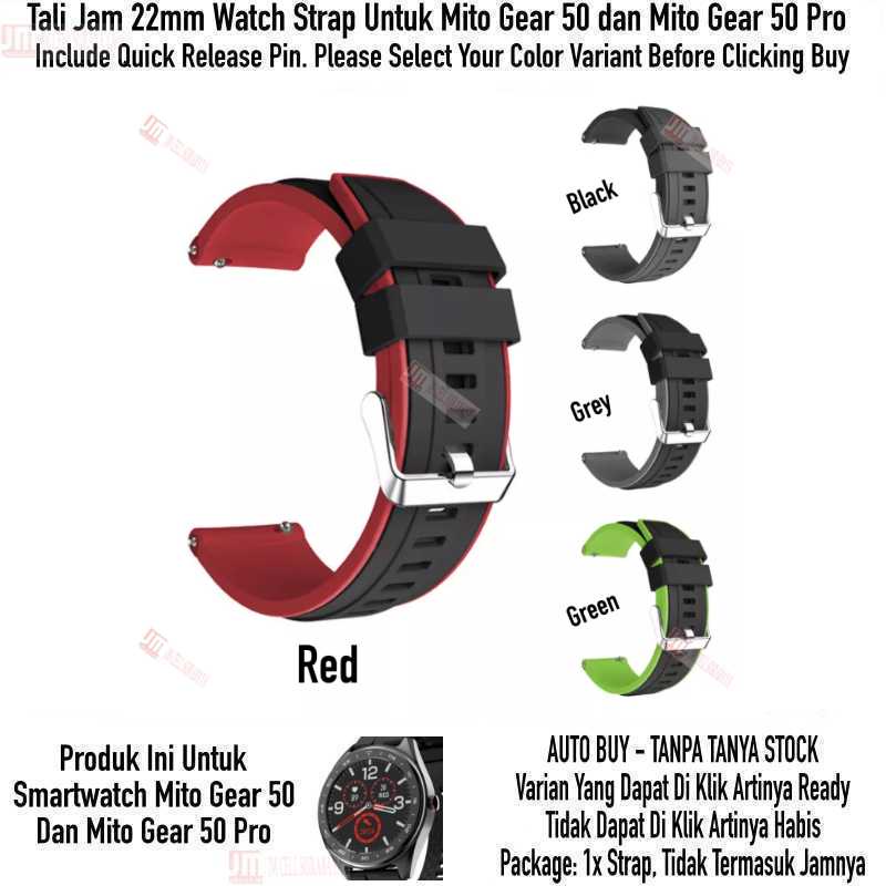 SSR Watch Strap Mito Gear 50 / Gear 50 Pro - Tali Jam 22mm Rubber Silikon Sporty