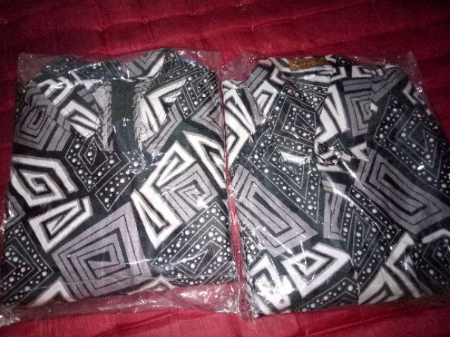 Cp Tunik Serut Mozaik Monochrome Batik