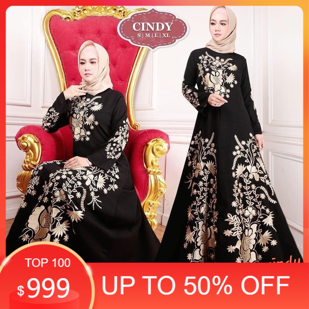 Terbaru Abaya Hitam Turkey Abaya Bordir Bahan JetBlack Lembut Kwalitas Boutique Arab 2021