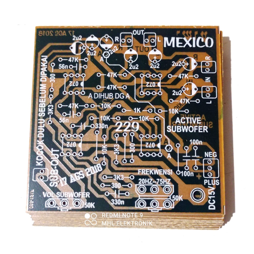 PCB Aktif Subwoofer Filter Aktif Crossover 229