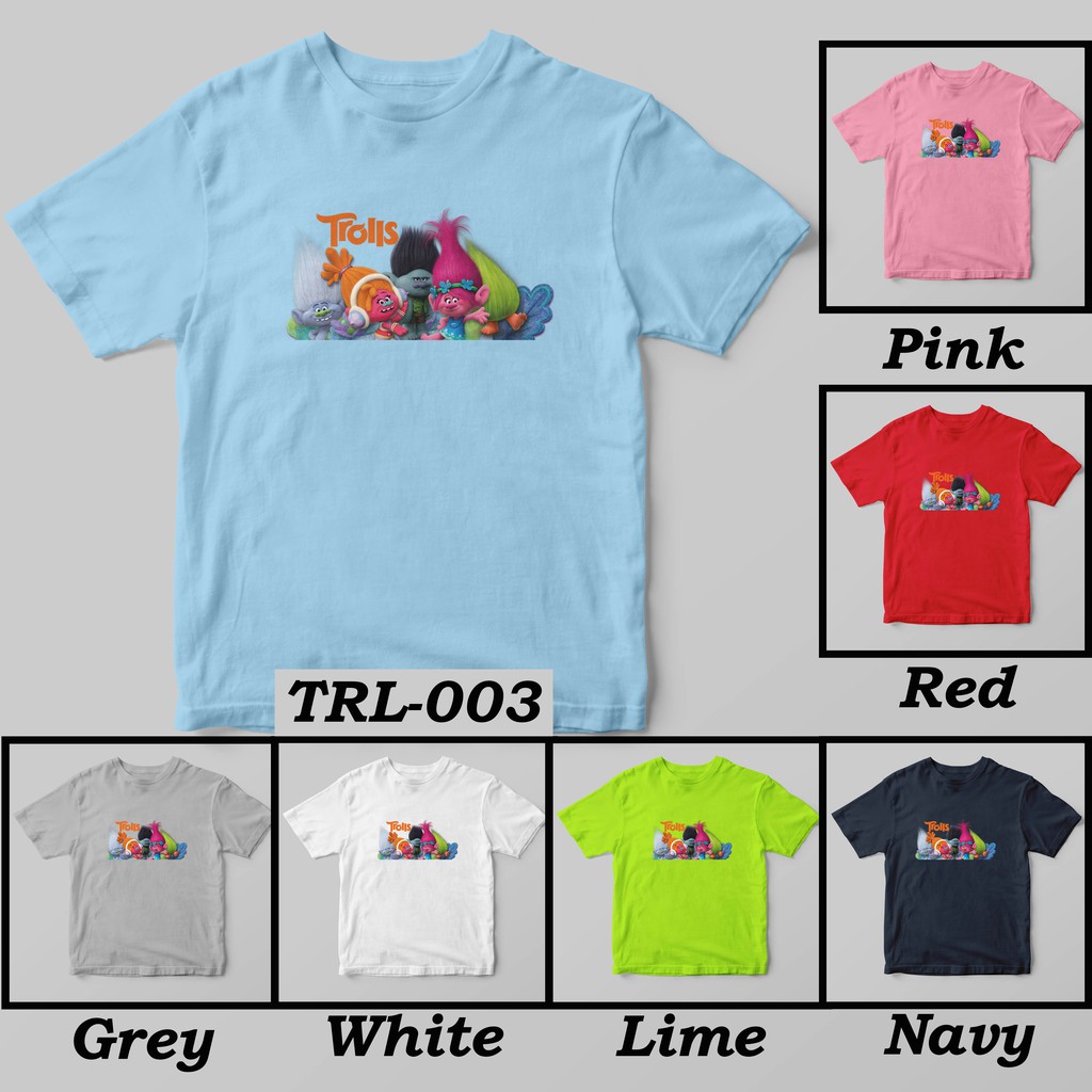 [FREE NAMA !!] Kaos Anak &amp; Family Trolls 100% COTTON PREMIUM