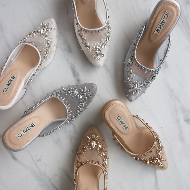 Wedding Shoes Sepatu Payet Sepatu Nikahan Calanta Mules Shopee Indonesia