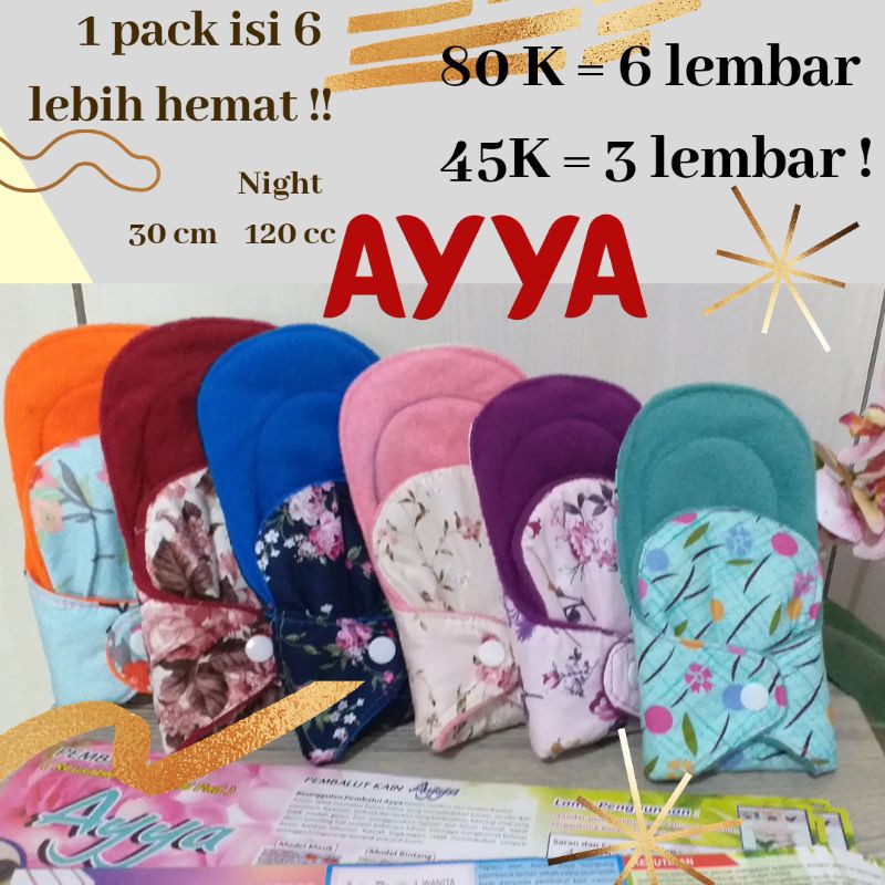 Pembalut KATUN HALUUUS INNER KAIN FLEECE AYYA isi 3 atau 6 lembar