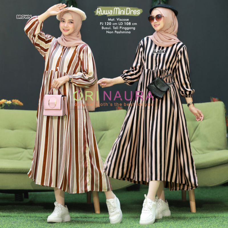 RUWA MINI DRESS | MINI DRESS WANITA MUSLIM | ORI NAURA