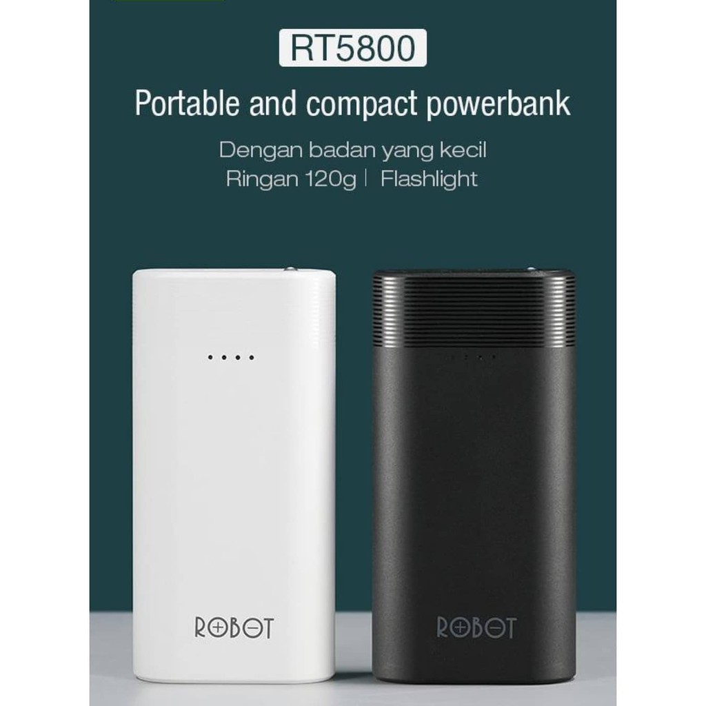 Powerbank ROBOT RT5700 / RT5800 5200mah garansi resmi