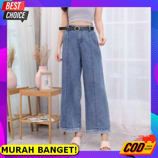 Celana Jins Cewek Kekinian Ukuran Jumbo Jeans Levis Import Distro Mb20 Fwr - Mirna Kulot