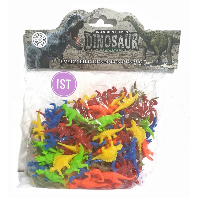 [100 pcs] Dinosaurus Mini No.566-1 - Mainan Hewan Kecil Karet Edukasi Anak Laki Perempuan Murah