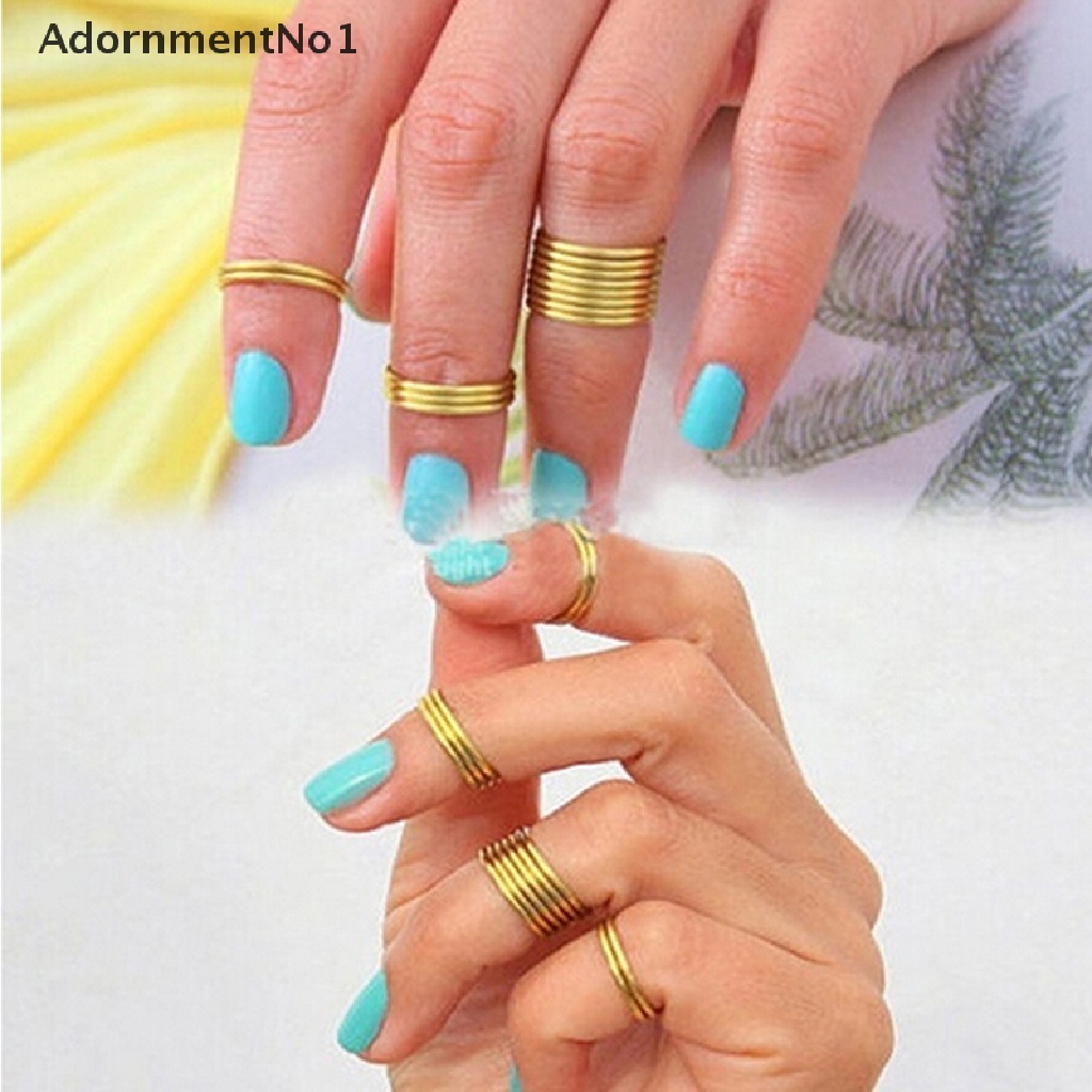 (AdornmentNo1) 16pcs / Set Cincin Buku Jari Aneka Bentuk Gaya Punk Untuk Wanita