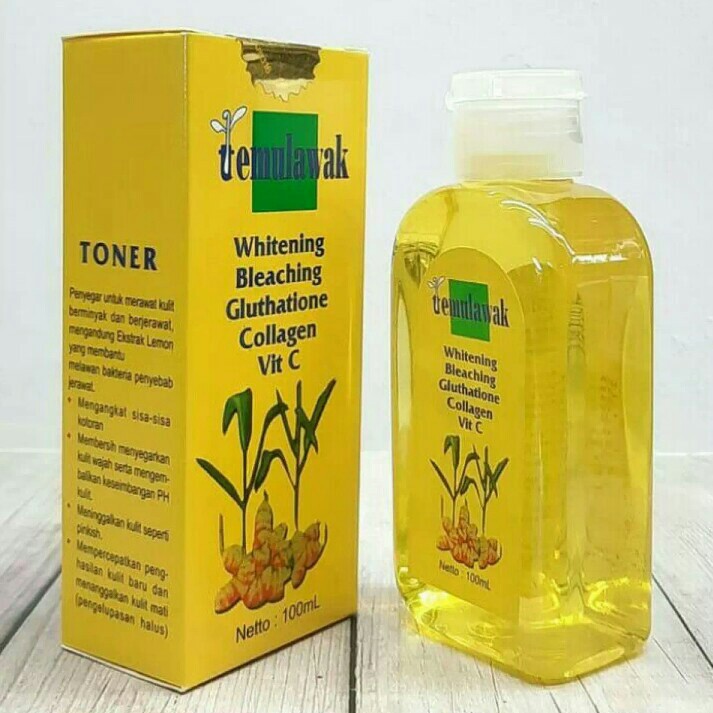 [ PERPC ] TONER TEMULAWAK WHITENING,BLEACHING,GLUTHATLONE COLLAGEN,VIT C 100 ML / Toner Temulawak Holo Emas Besar Botol Kuning Original 100 ML