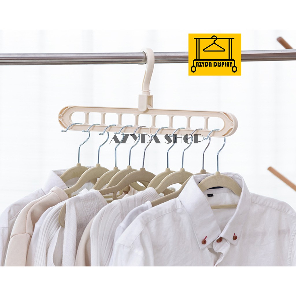 Hanger Magic Lipat 9 Lubang Lingkaran Gantung Baju Hanger Magic Lipat 9 Lubang Lingkaran Gantung Baju