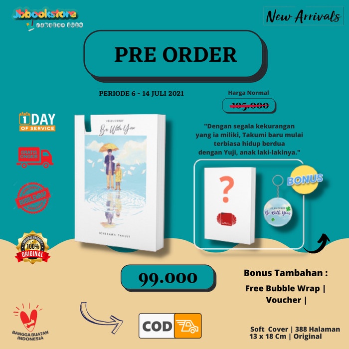 

DISKON SPESIAL NOVEL BE WITH YOU + BONUS - ICHIKAWA TAKUJI TERMURAH