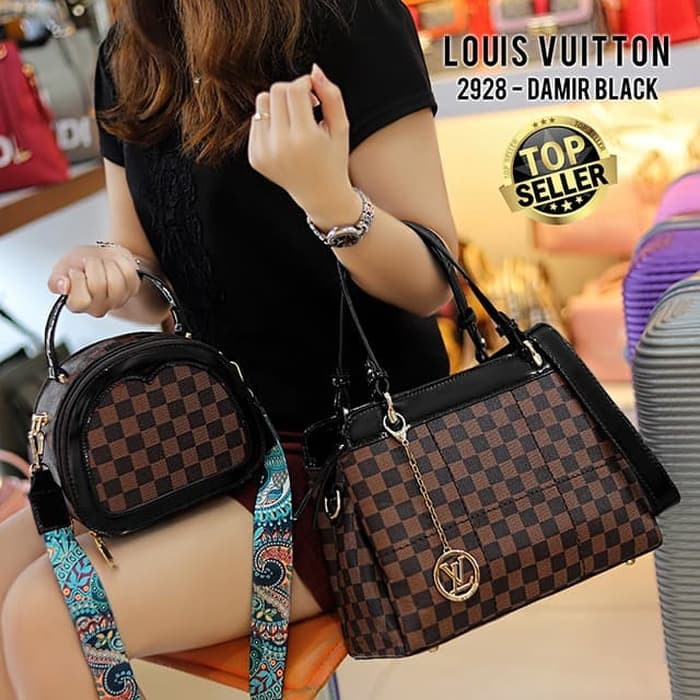 Louis Vuitton Bag 2in1 Seri 2928#04 handbag wanita tas kantor cewek import batam grosir murah