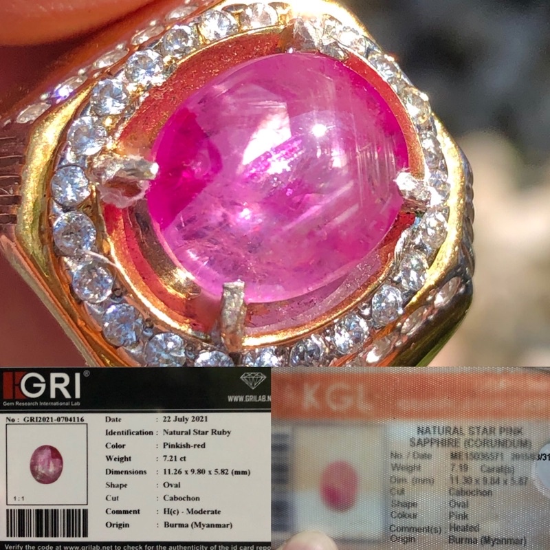 Pinkish Star Ruby Atau Sapphire Burma Kristal 2 Memo