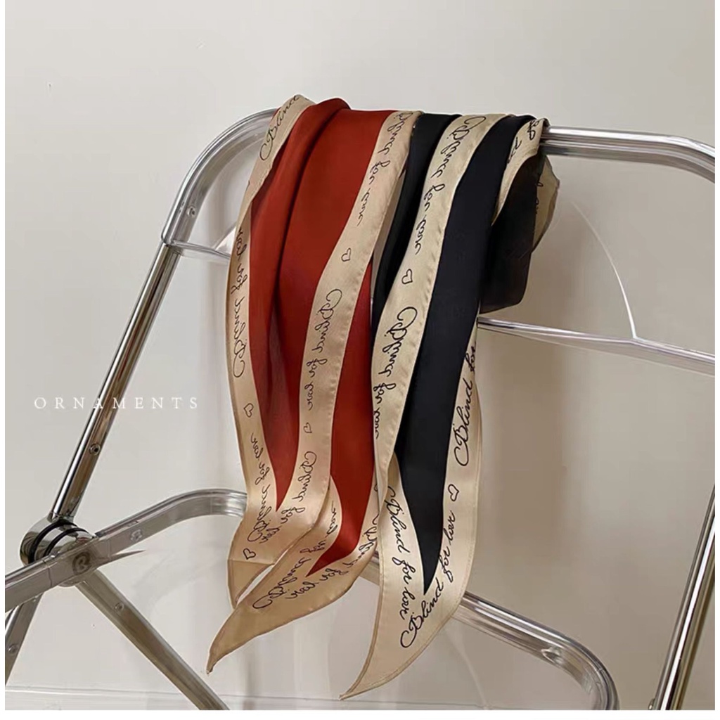 HIGH-END KOREAN SILK SCARF BAG SHAWL RIBBON STYLE FLOWER LETTER BASIC MOTIF TWILLY FEMALE WOMEN HAIR NECK/ PITA SYAL TAS KOREA RAMBUT LEHER TANGAN WANITA MODEL DESAIN VINTAGE RETRO SATIN MATERIAL MINI FASHION BANDANA KATUN SUTRA DASI POLOS SELENDANG