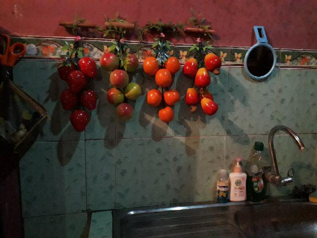 Buah Kayu Apel Hijaj Buah Artifisial Hiasan Dinding