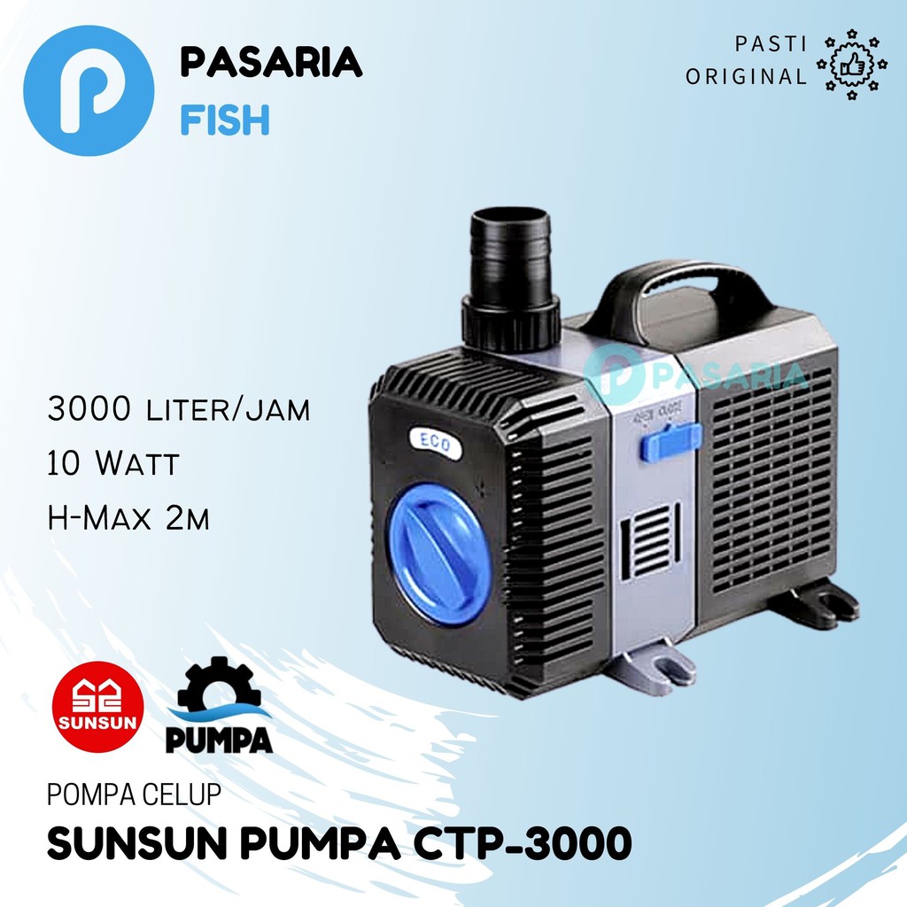SUNSUN PUMPA CTP3000/CTP 3000 Liter per jam Pompa Celup Kolam Hemat/Rendah Daya