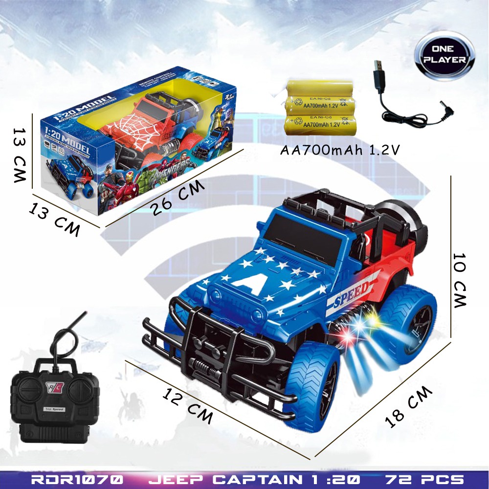 PROMO RDR1070 RDR1078 RDR1025 RDR1069 Rdr1199 RC Jeep Spiderman Captain Offroad Car Mainan Anak Mobil Remote Control Radio Control Hobi Koleksi Remot Kontrol