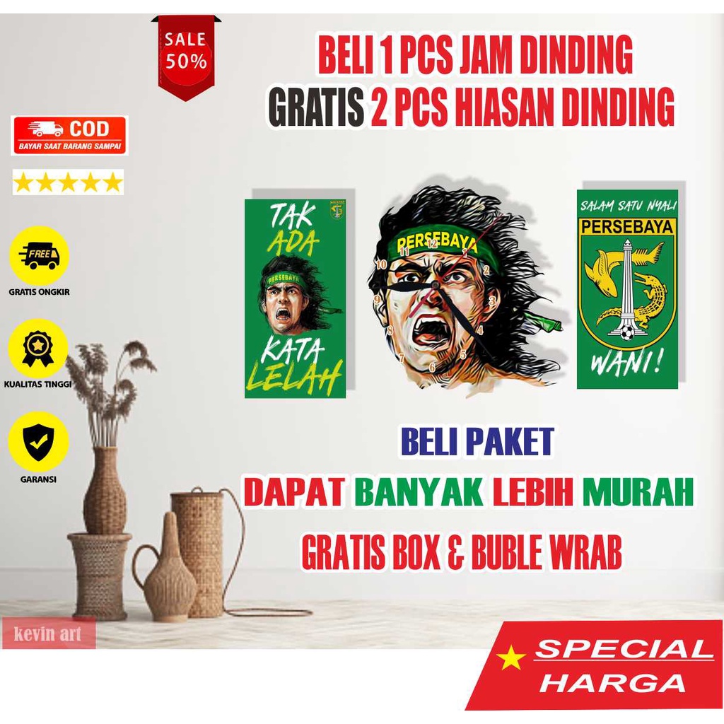 JAM DINDING KAYU UNIK 3d DEKORASI DINDING LOGO PERSEBAYA KEREN TERBARU BELI 1 GRATIS 2 DISKON MINIMALIS AESTHETIC MURAH ARTISTIK HIASAN DINDING KAMAR TIDUR POSTER TEMPEL TEMBOK GAMBAR PERSEBAYA JAM DINDING BESAR UKURAN JUMBO MEWAH KLASIK DEKORASI 1 SET