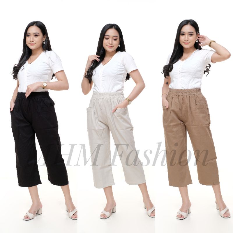 Celana kulot wanita willow pants || celana wanita korea 7/9 ||Celana kulot korea pant celana oversiz
