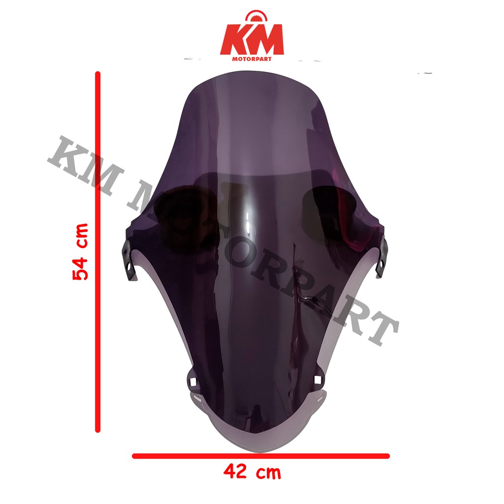 Visor Windshield Honda PCX Variasi Tinggi 54 cm Tebal 3mm Hitam dan Bening