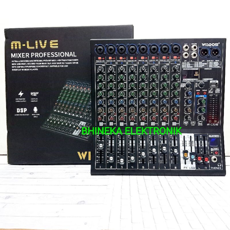 Mixer Wisdom Mlive 8 / M live 8 / M live8 mixer original 8 channel
