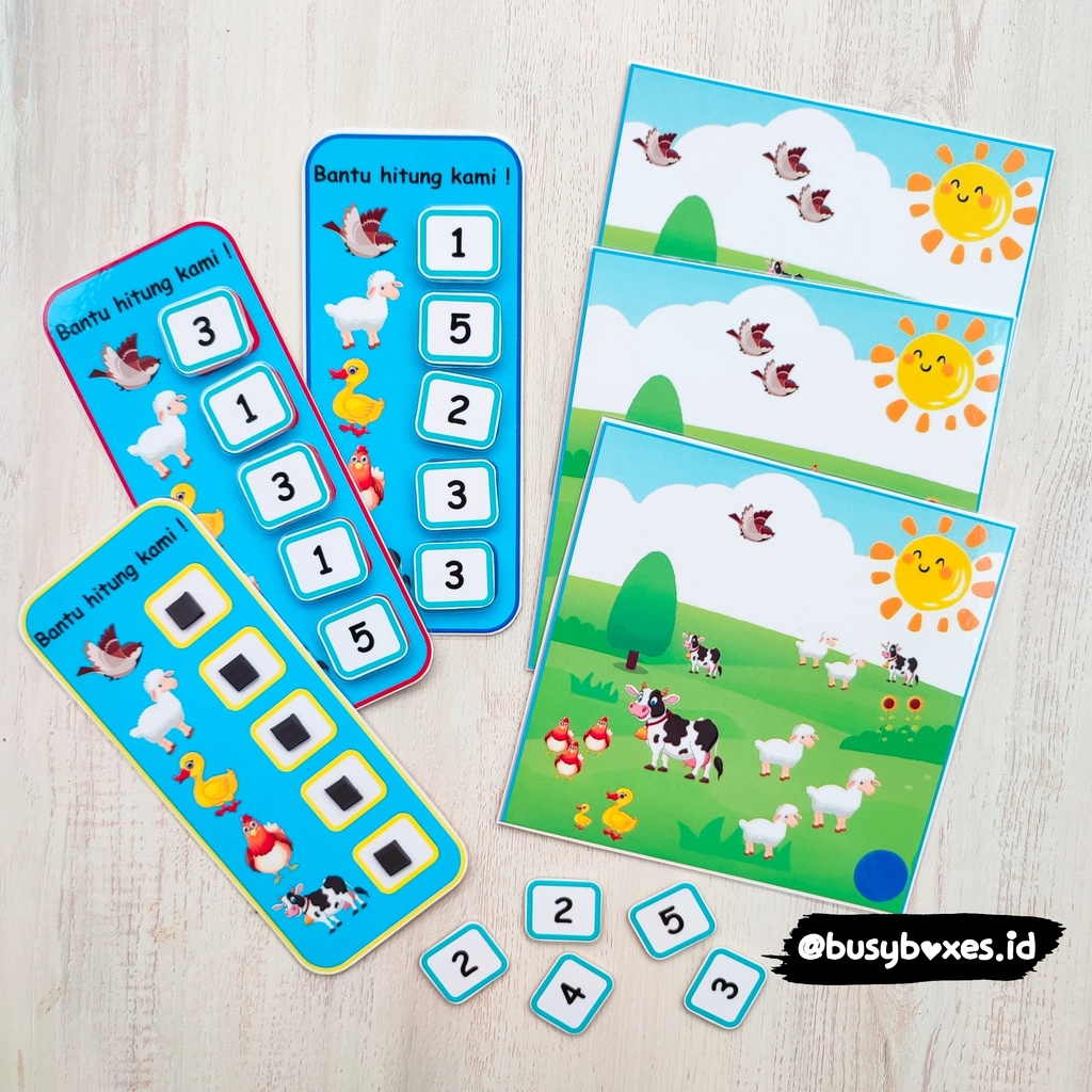 [busyboxes.id] Busy Page farm animals counting