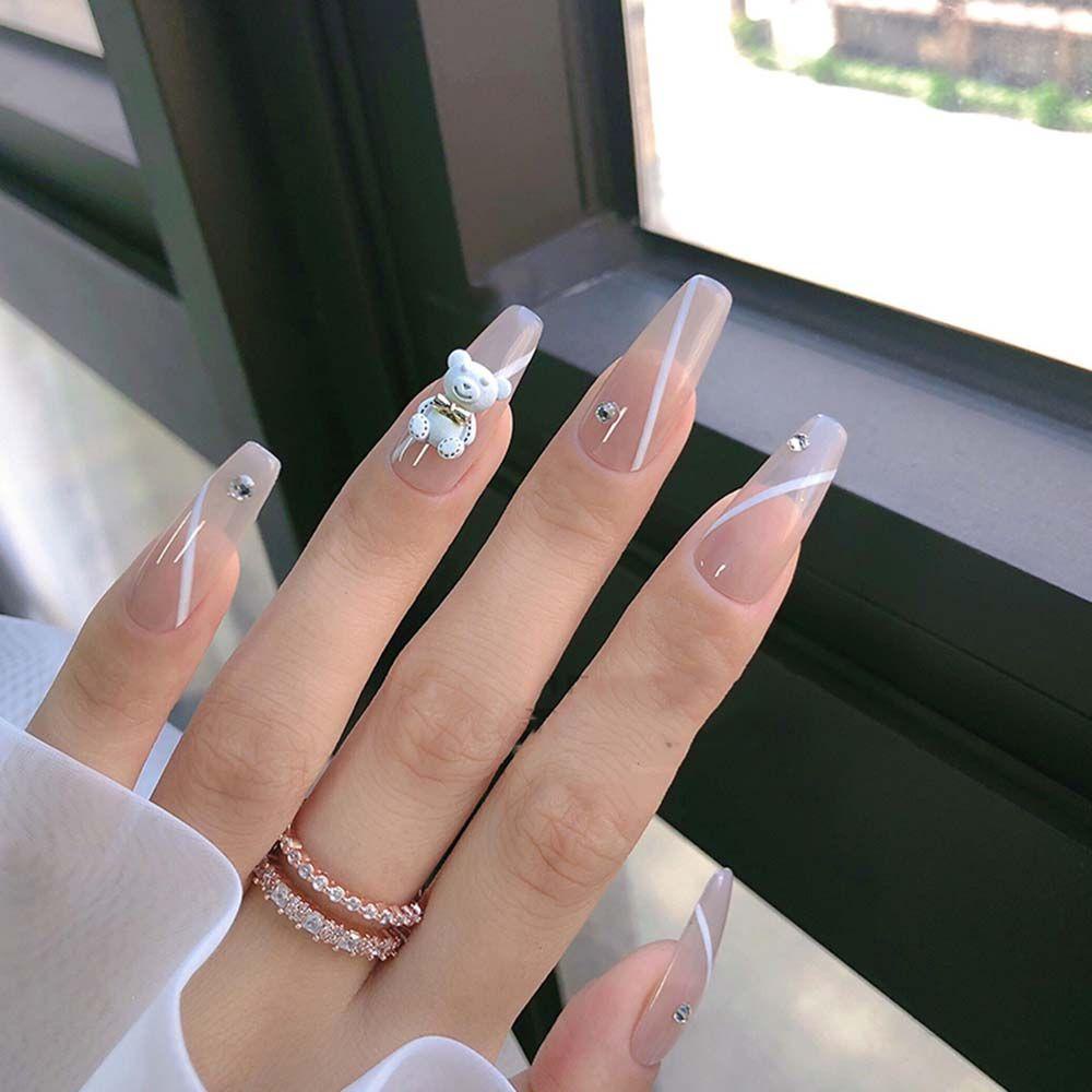 AUGUSTINA Agustina Dasi Kupu-Kupu Beruang Dekorasi Kuku Fashion Manicure Alat Frosted DIY Nail Art Aksesoris