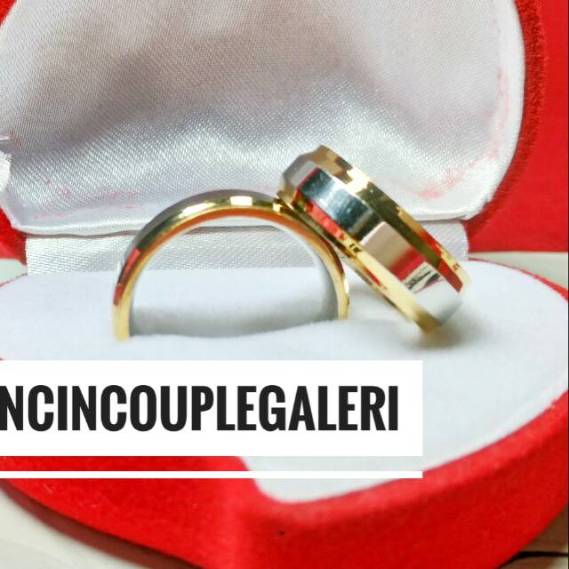 Cincin couple tunangan titanium