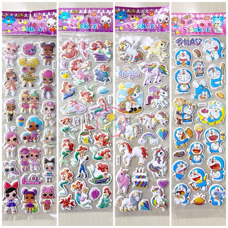 

[FS] 10pc Sticker timbul Panjang 3D berbagai macam karakter