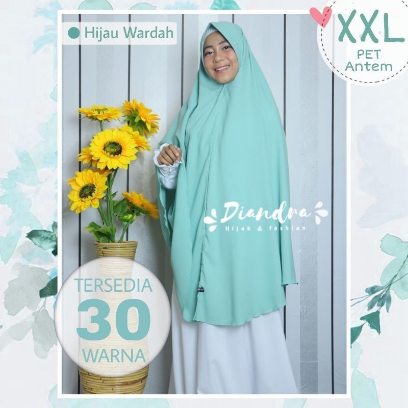 [Diandra hijab] jilbab wollycrepe syar'i XXL kerudung wollycrepe khimar jumbo pet antem