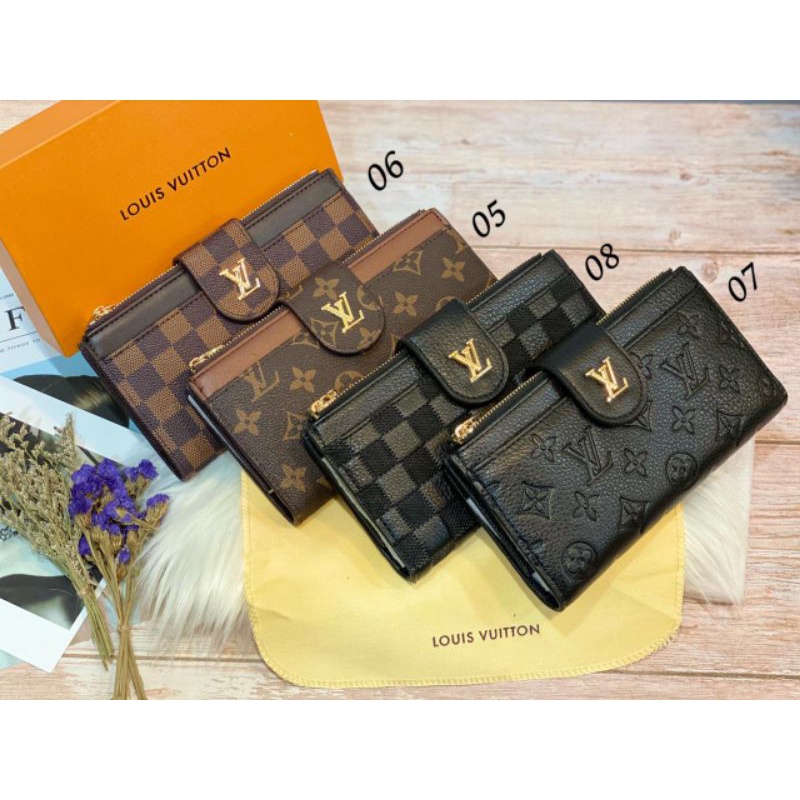 Dompet Panjang Lipat Kancing Resleting 2 Wanita Free Box