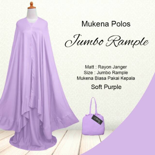 Mukena POLOS Jumbo Rempel Katun Rayon Bali Warna