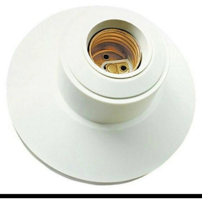 fitting kap lampu broco housing fitting lampu bulat plafon tempel lux broco