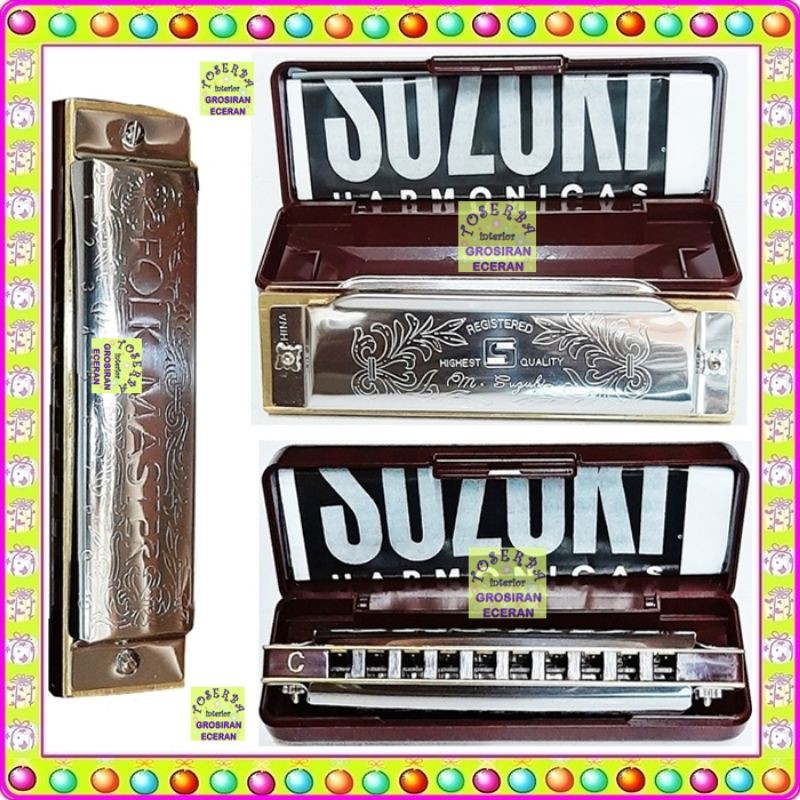 Harmonika Suzuki Folk master - Original -  Kunci C - Harmonika Diatonik - Harmonica - Suzuki Folk Ma