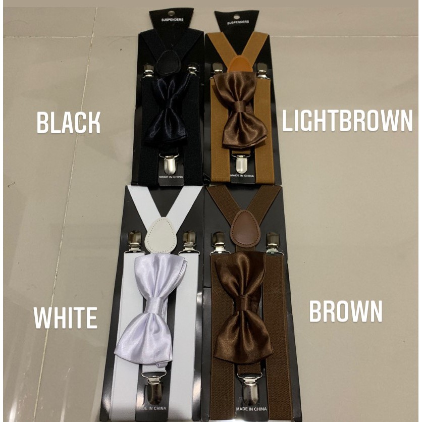 Paket Suspender / Bretel / Jojon dan Bowtie / Dasi Kupu Kupu Fit size XL PALING MURAH BERKUALITAS