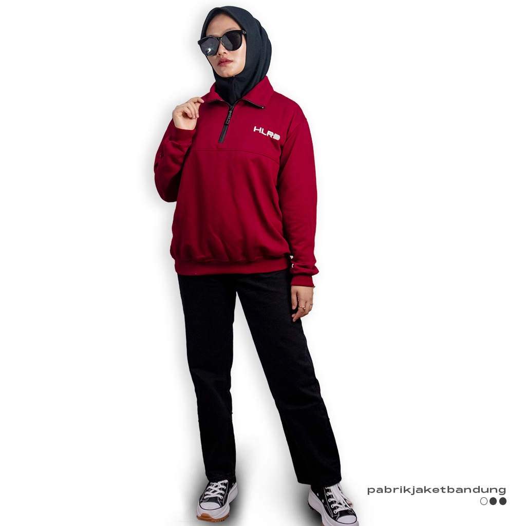 Holyrider Turtleneck Zipper  Marun &amp; Coksu II Sweater kerah tinggi trendy