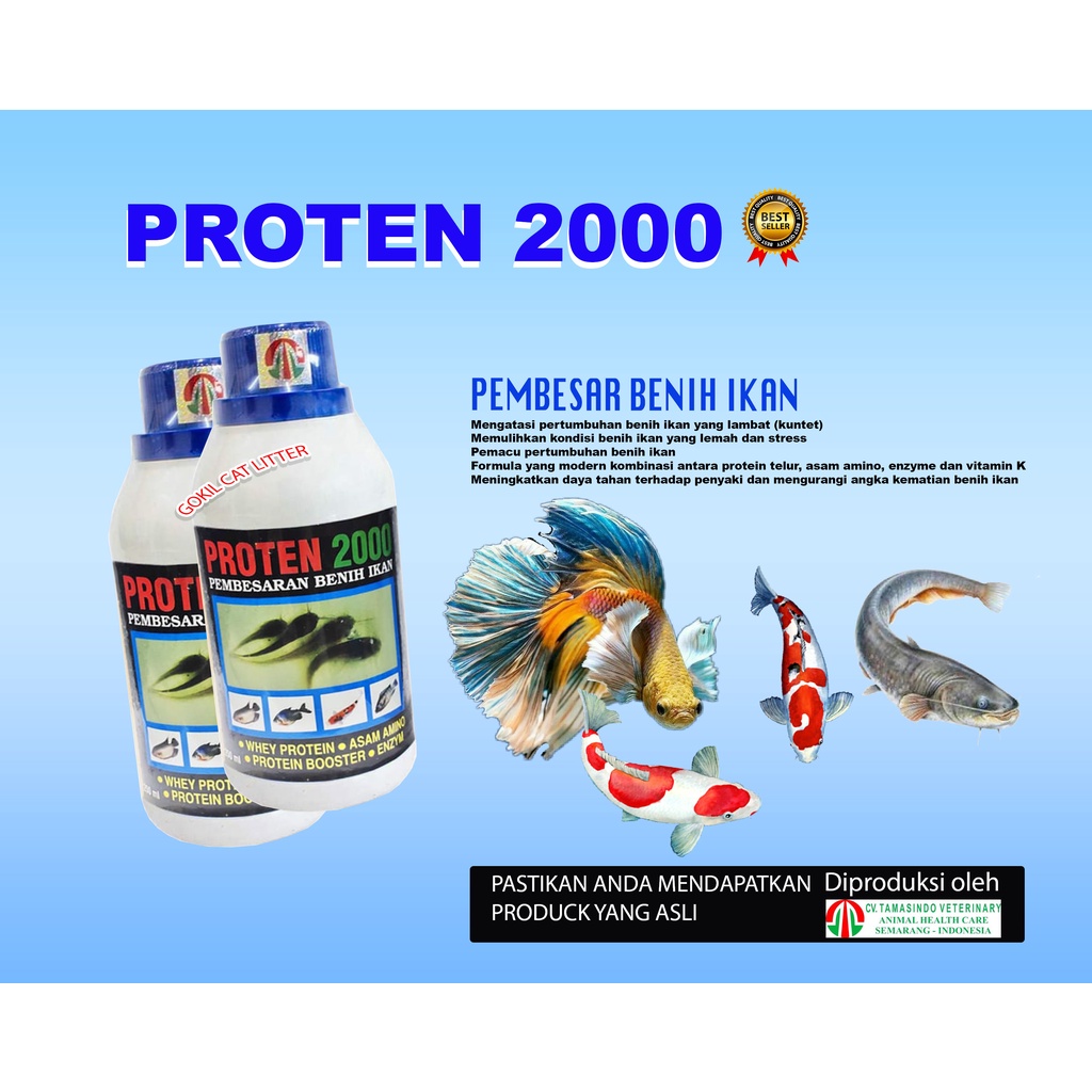 PROTEN 2000 Pembesaran Benih Ikan 250 ml WHEY PROTEIN ASAM AMINO PROTEIN BOOSTER ENZYM Tamasindo