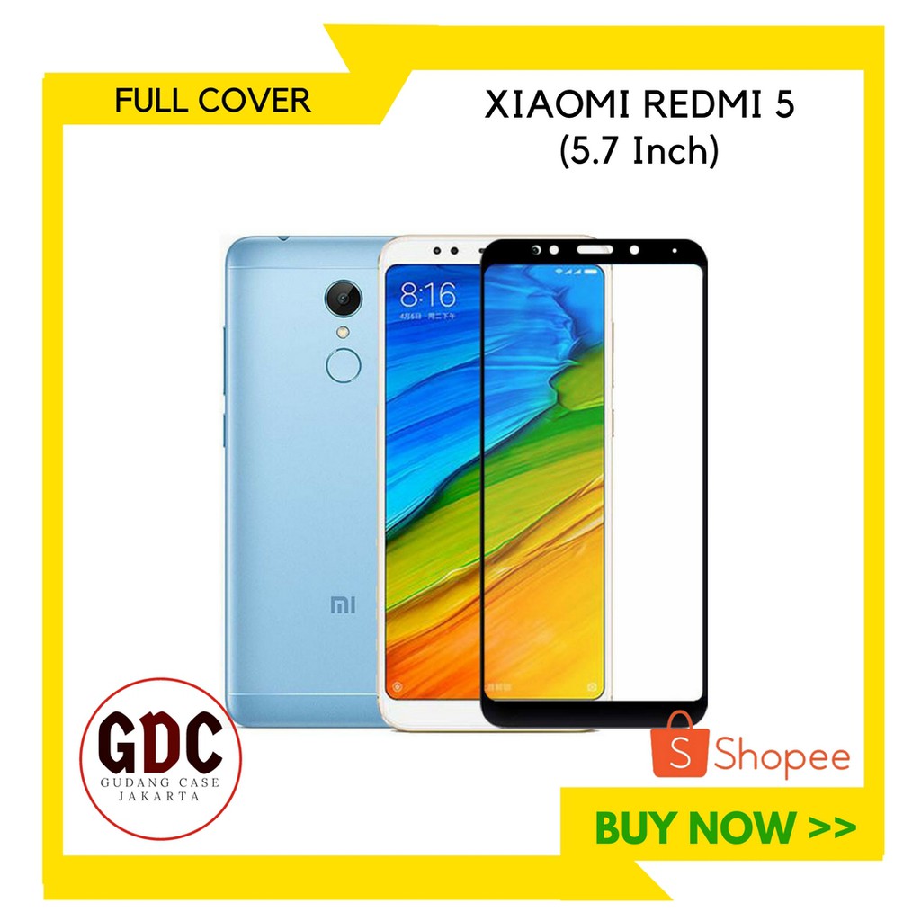 PREMIUM Full Cover Tempered Glass Warna Xiaomi Redmi 5 5 