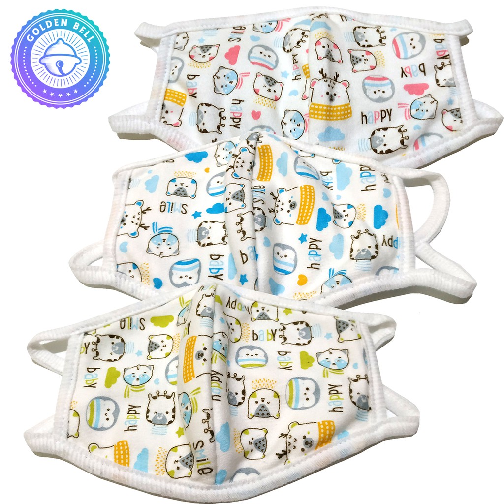 Masker Anak Kain Katun 3-Ply Motif Kartun