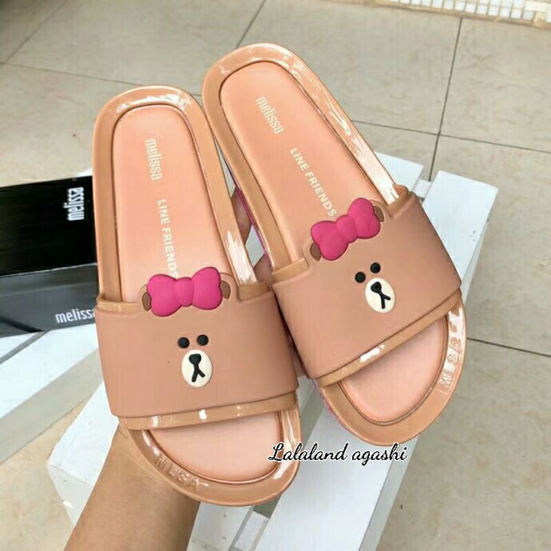 Melissa beach slide Ad line friends /sandal melissa line choco/sandal melissa line friends