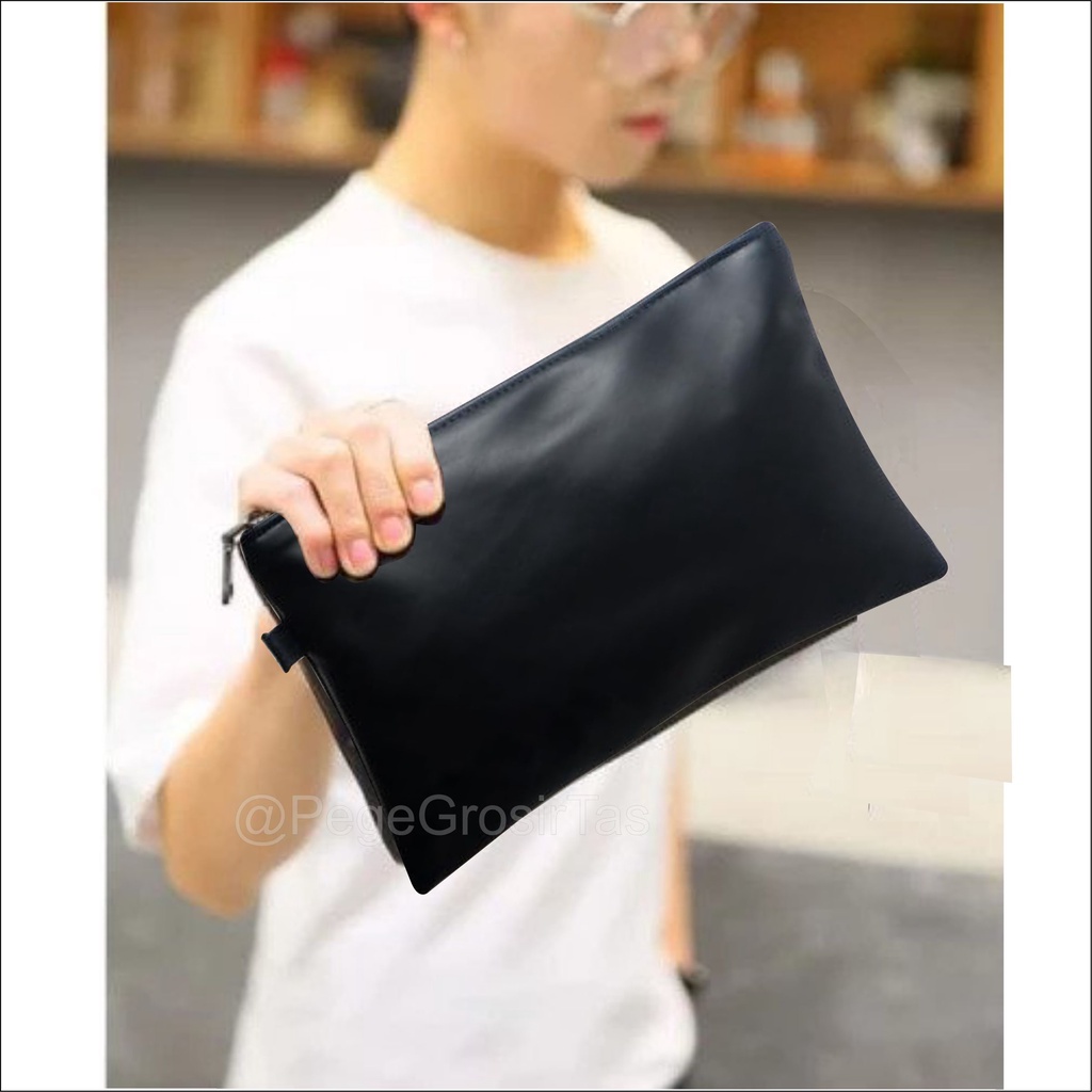 Tas Pouch Clutch Pria Polos Tas Fashion Handbag Cowok Murah Tas Tangan Distro - Pege 8862