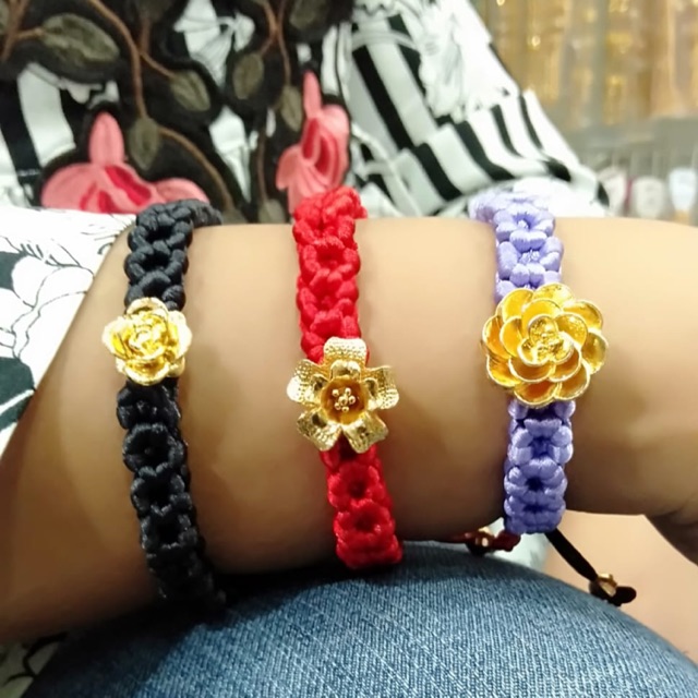 Gelang tangan wanita // gelang rajut tali // gelang charm// perhiasan // gelang