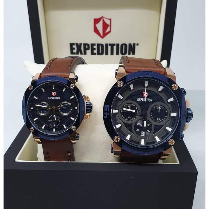 Limited JAM TANGAN COUPLE EXPEDITION ORIGINAL E 6606 ROSEGOLD - Emas Terbatas
