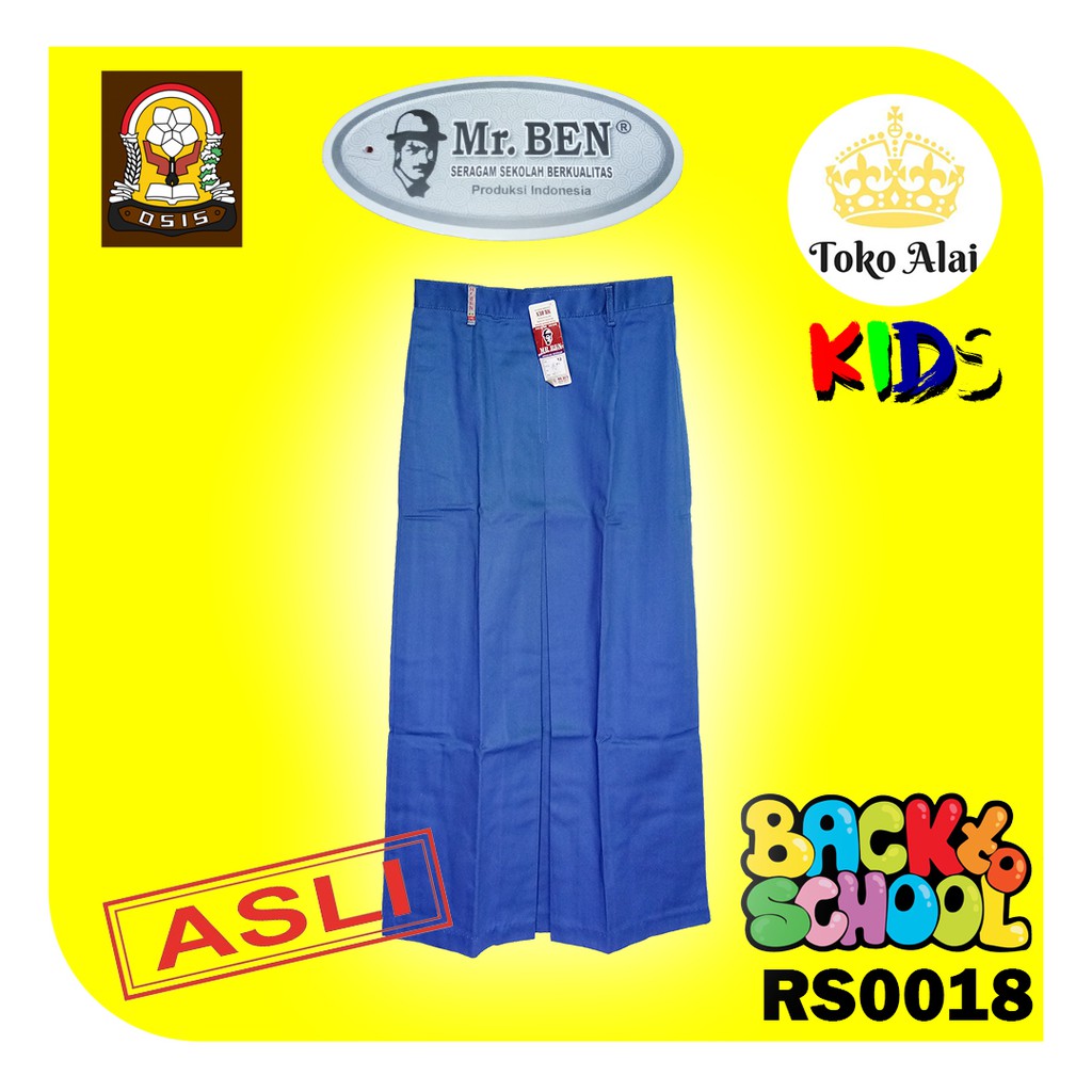 Rok SMA Sepan Panjang Biru Langit -Rok SMA-Seragam SMA RS0018