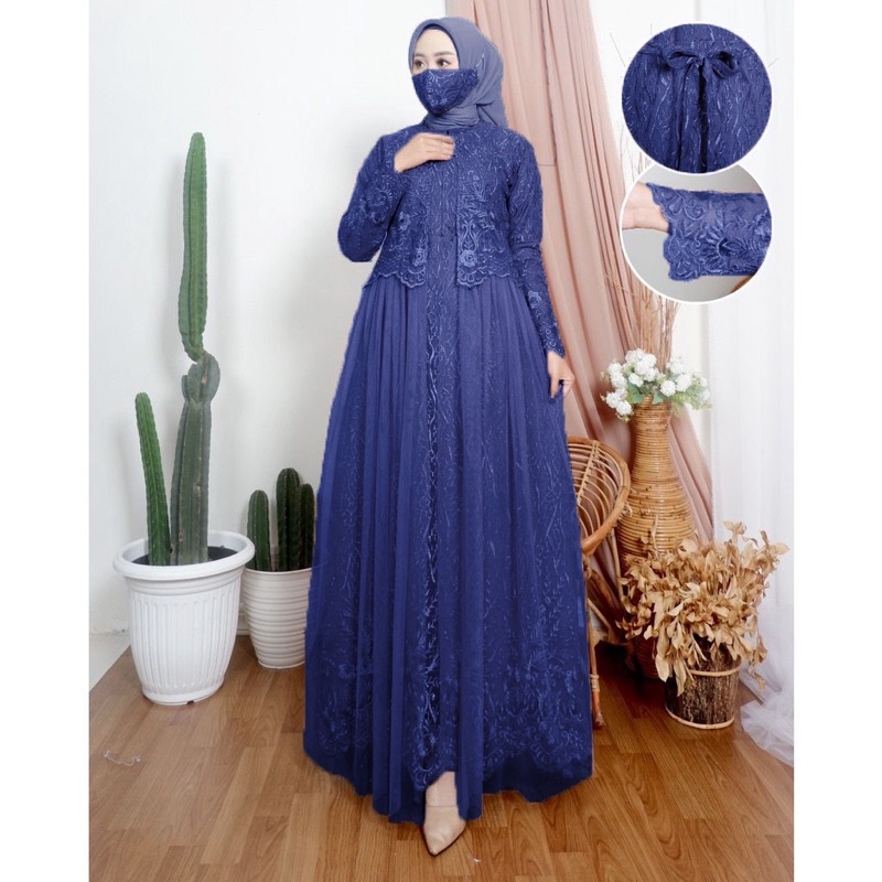 (MODEL BARU)GAMIS SHIREEN/ SIZE S-M,L,XL,XXL/GAMIS MODEL ROMPI FULL BRUKAT TILE 2022/ GAMIS BRUKAT T