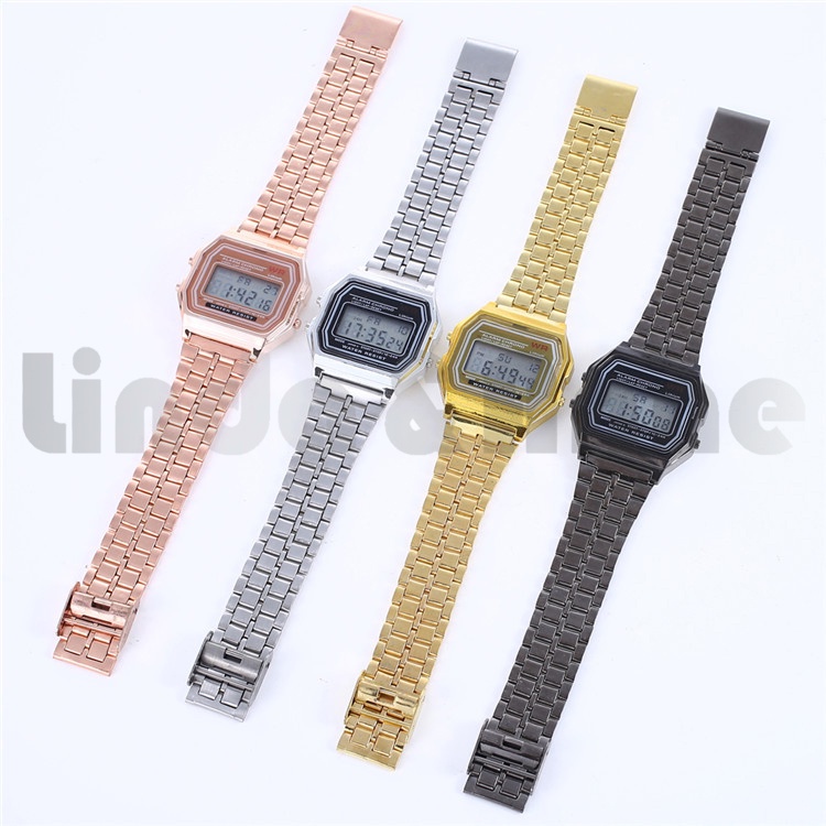 Jam Tangan Model Casio Digital Rantai Fashion Wanita Dan Pria / Jam Tangan Wanita Digital Kotak